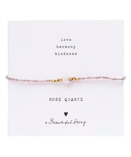 A Beautiful Story Iris Rozenkwarts Goud Armband
