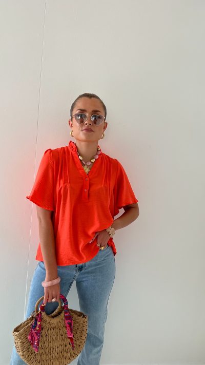 Anne Blouse Coral - Afbeelding 4