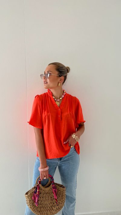 Anne Blouse Coral - Afbeelding 2