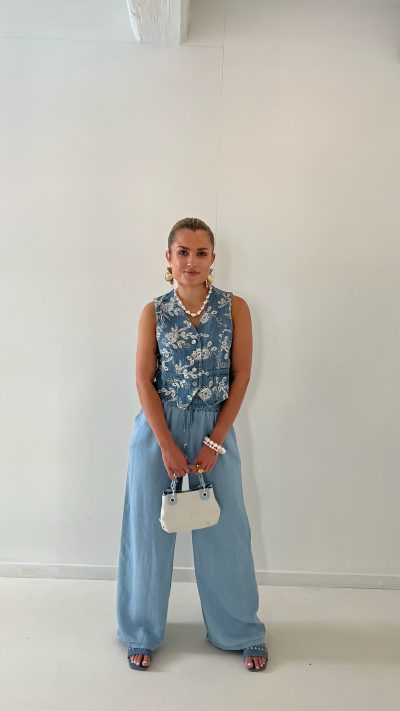 Jeans Gilet Embroided - Afbeelding 4