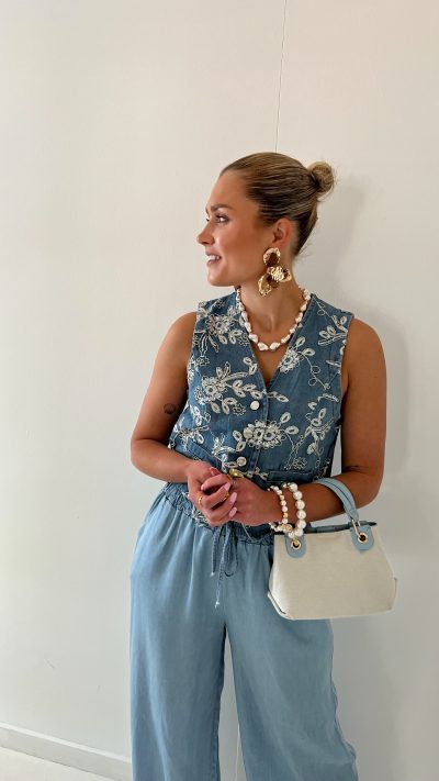 Jeans Gilet Embroided