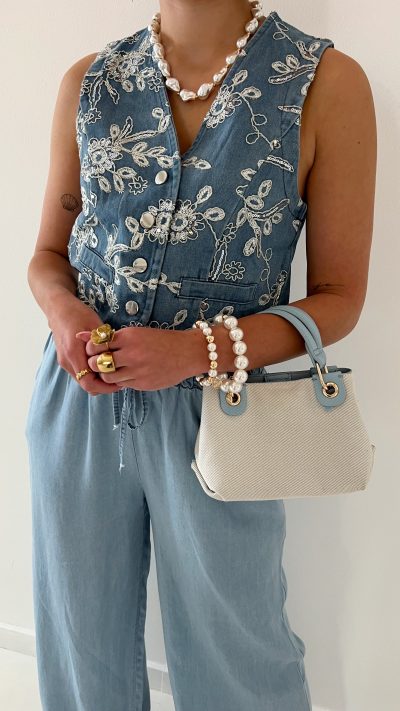 Jeans Gilet Embroided - Afbeelding 3