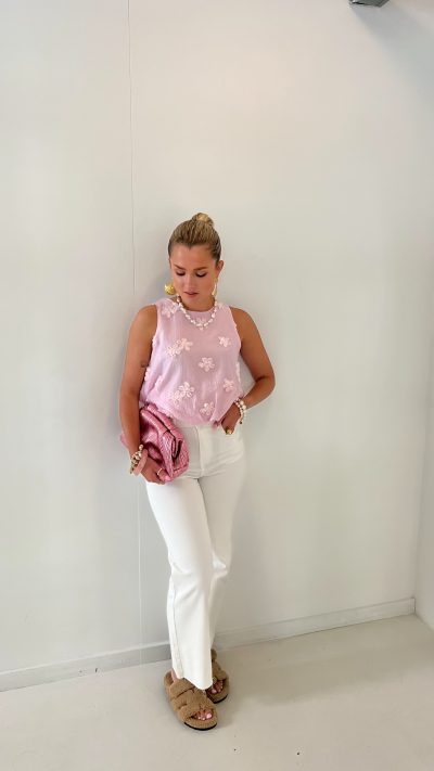 Romy Top Flower Detail Pink - Afbeelding 2