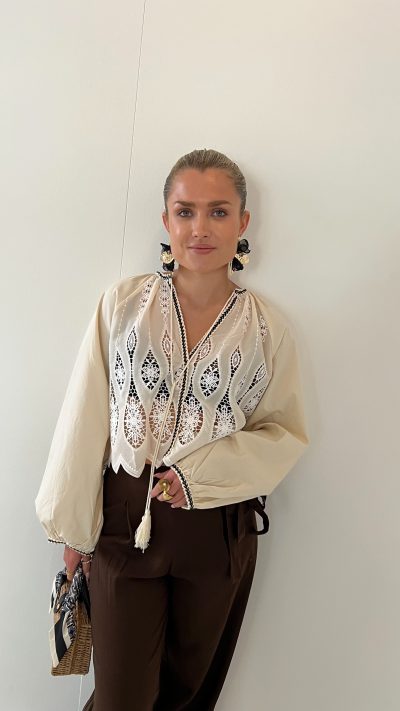 Dion Blouse Beige Black - Afbeelding 5