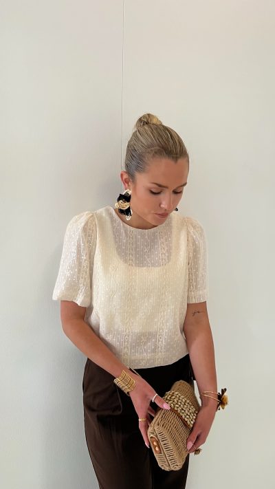 Jill Pailletten Top Beige - Afbeelding 5
