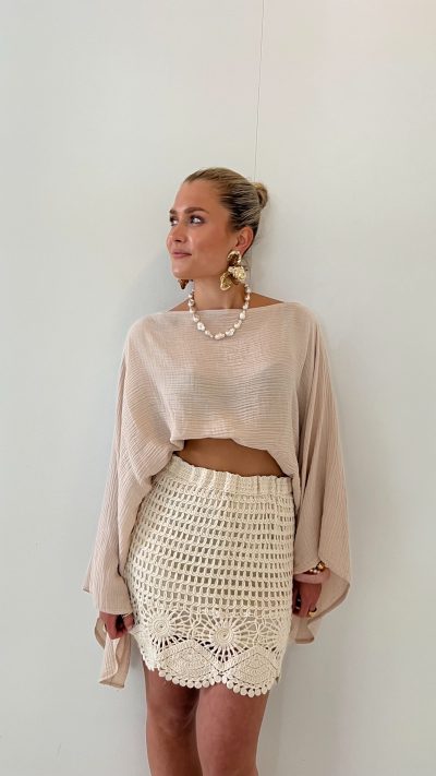 Mina Chrochet Skirt Beige - Afbeelding 3