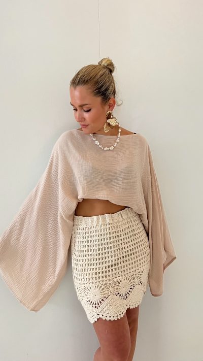 Mina Chrochet Skirt Beige
