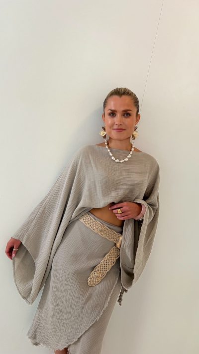 Top Wide Linen Taupe