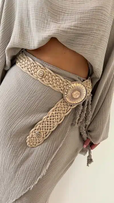 Braided Belt Beige