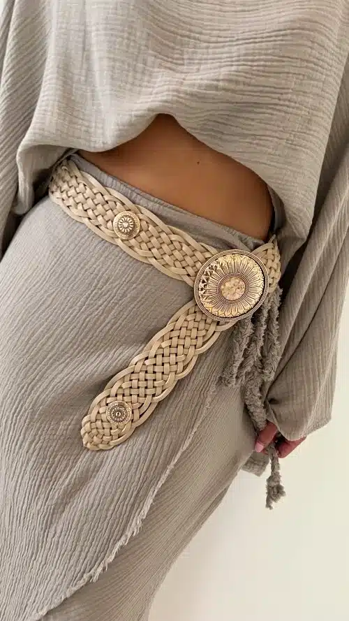 Braided Belt Beige