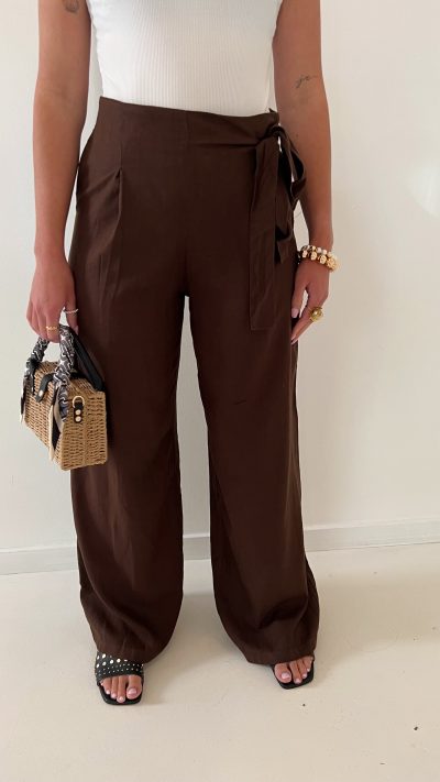 Zivi Linnen Pants Brown - Afbeelding 2
