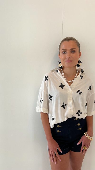 Phoebi Blouse Black White
