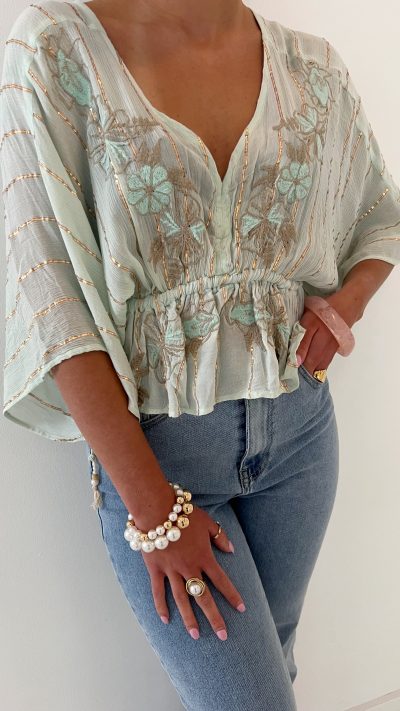 Top Emilia Florina Mint - Afbeelding 4