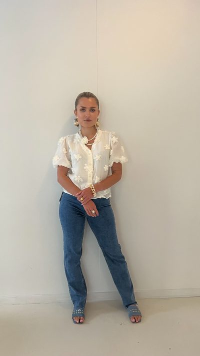 Zora Flower Blouse Creme - Afbeelding 2