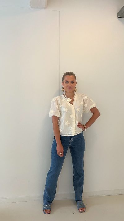 Zora Flower Blouse Creme - Afbeelding 4