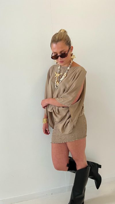 Dress Tamar Waze Taupe - Afbeelding 4