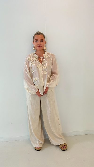 Sofie Sheer Blouse Beige - Afbeelding 5