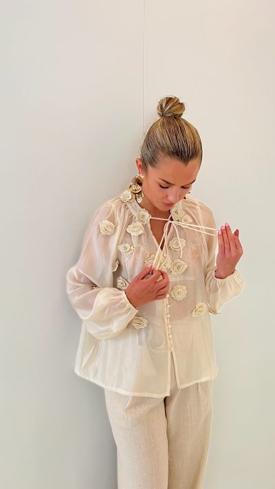 Sofie Sheer Blouse Beige