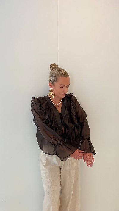 Yaya Blouse Brown - Afbeelding 2