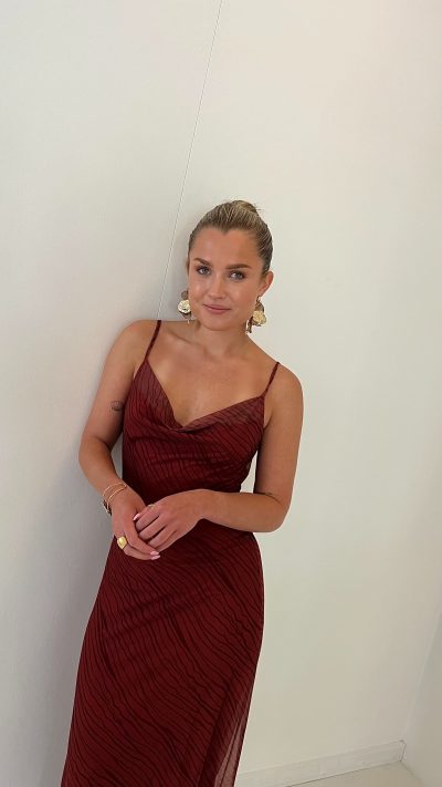Aniek Dress Rust Burgundy