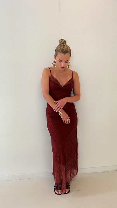 Aniek Dress Rust Burgundy - Afbeelding 2