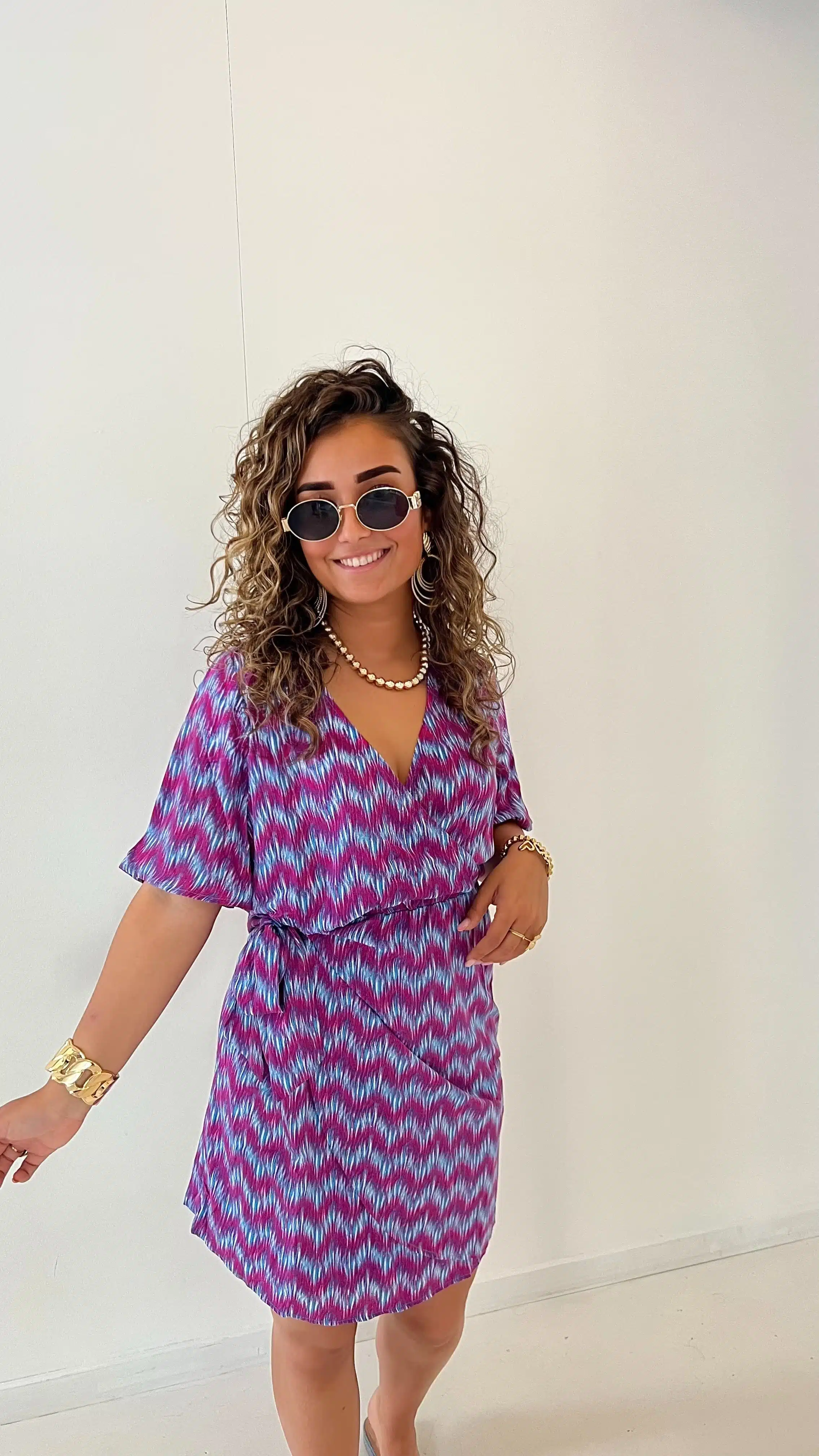 Lofty Manner Dress Nisha Multi Wave Print - Afbeelding 3