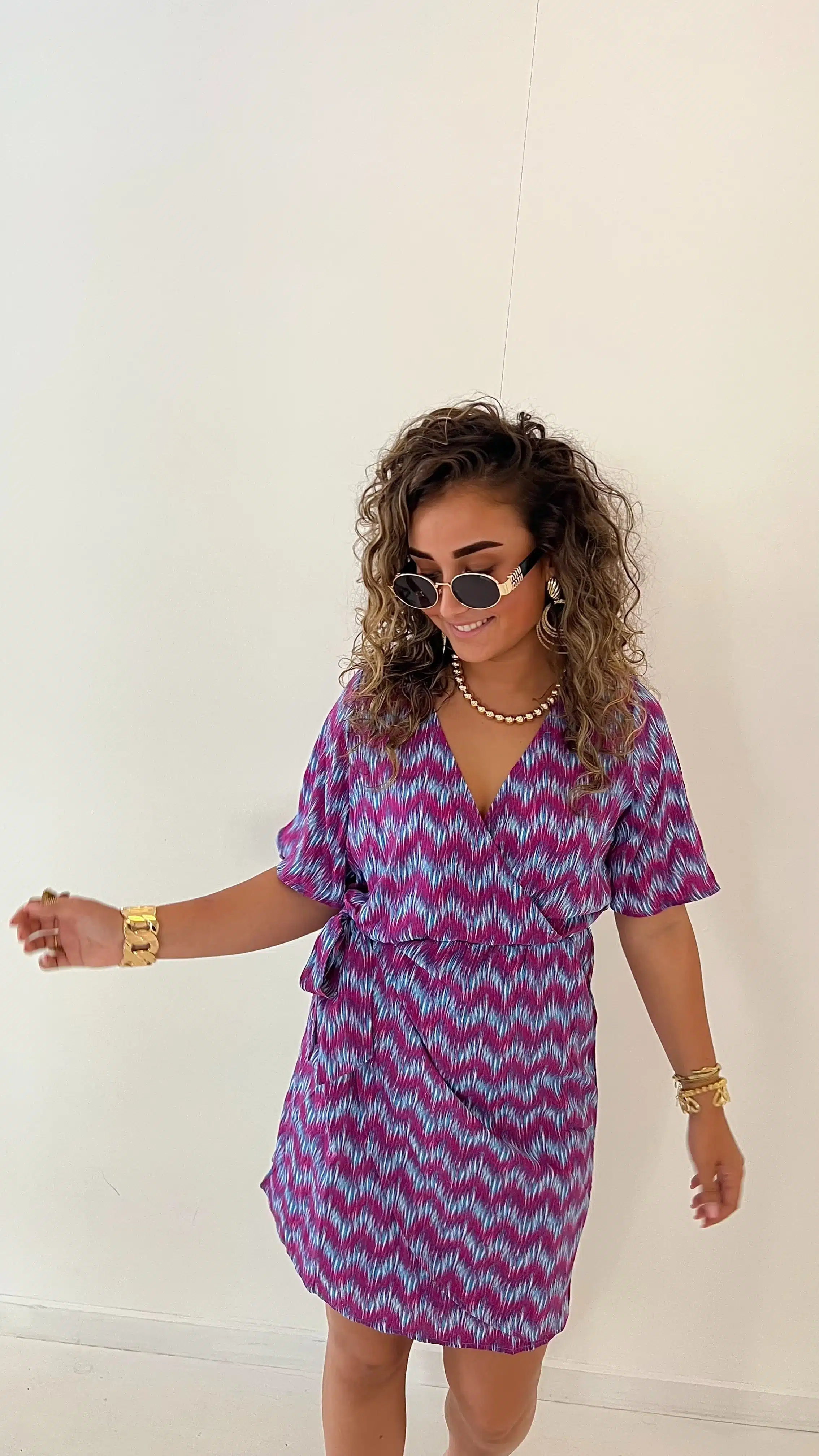 Lofty Manner Dress Nisha Multi Wave Print - Afbeelding 2