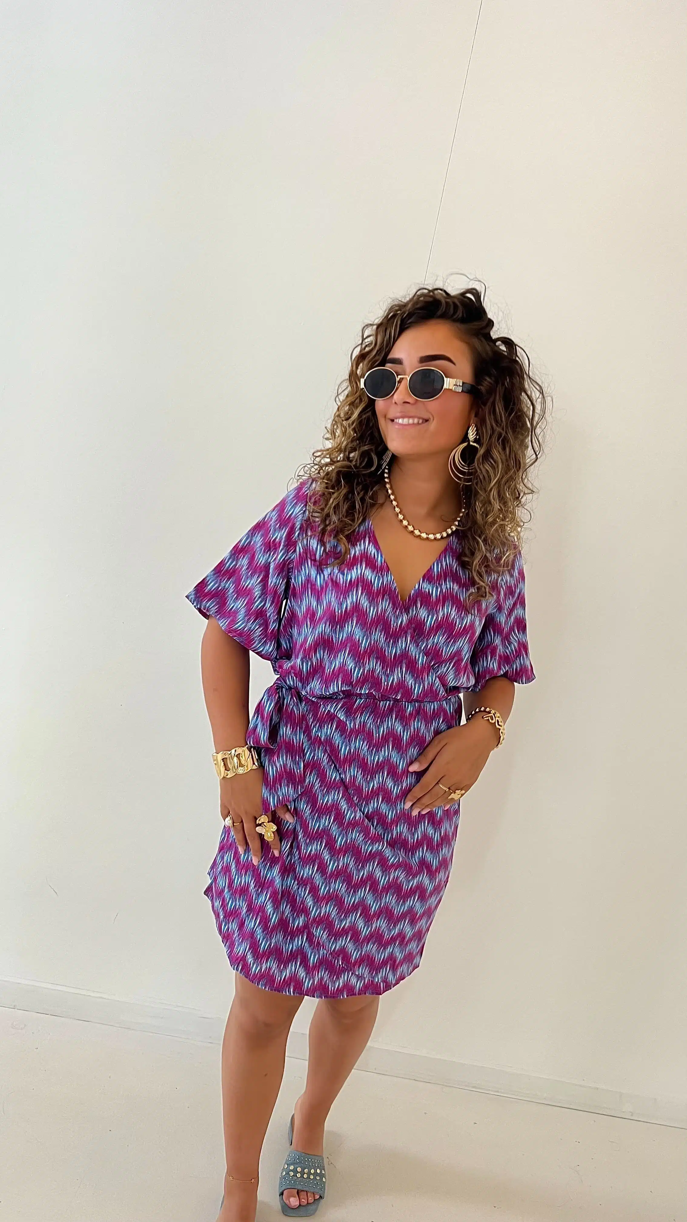 Lofty Manner Dress Nisha Multi Wave Print