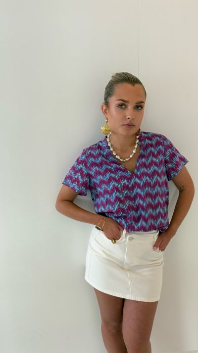 Lofty Manner Blouse Mayra Multi Wave Print