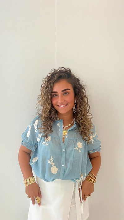 Alina Blouse Blue - Afbeelding 3