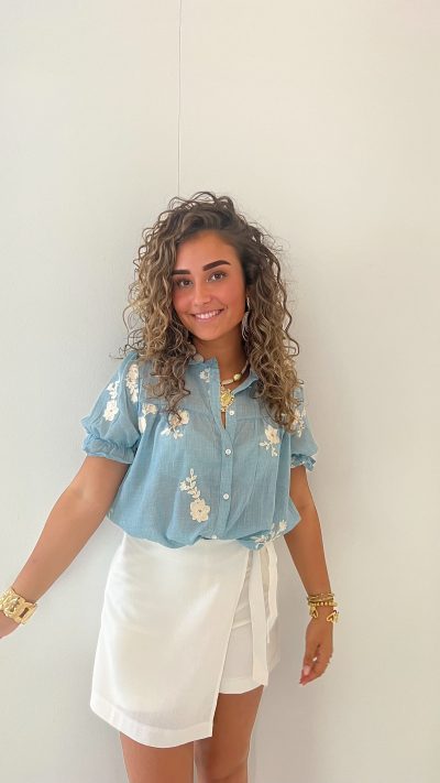 Alina Blouse Blue - Afbeelding 5