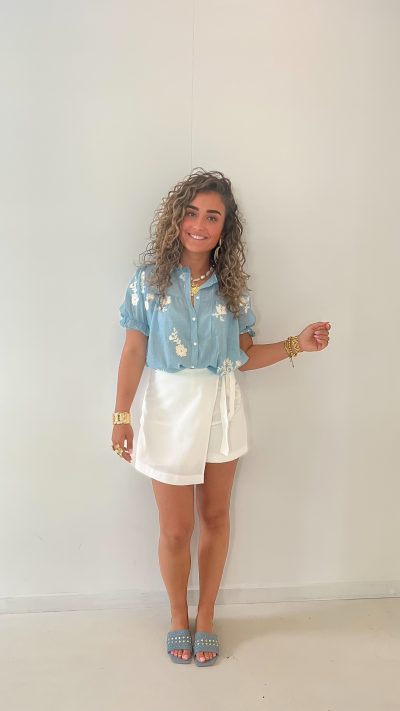 Linnen Skort White - Afbeelding 2