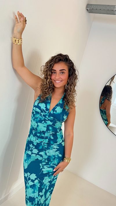 Maya Flower Dress Petrol