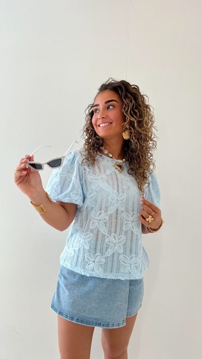 Alina Blouse Blue. - Afbeelding 3