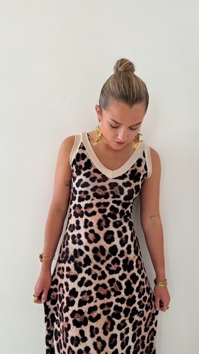 Lori Dress Leo Beige - Afbeelding 4