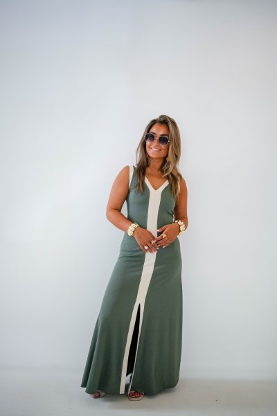 Lori Dress Green Creme - Afbeelding 2