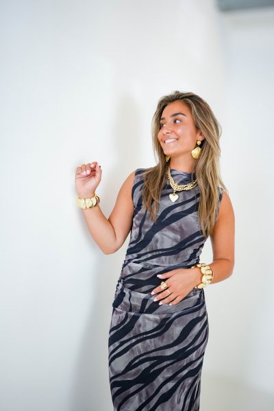 Bibi Zebra Dress Black - Afbeelding 4
