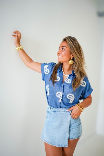 Celia Blouse Blue - Afbeelding 5
