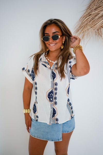 Julia Top Navy Print - Afbeelding 3