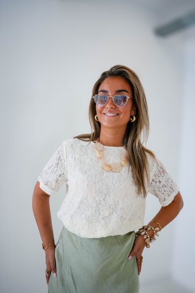 Cilou Top Embroidery Creme