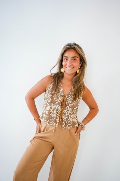 Sadae Strik Gilet Camel - Afbeelding 5
