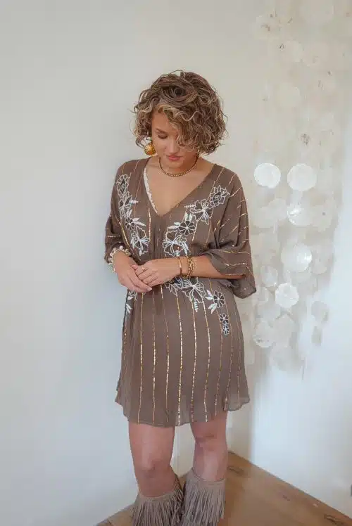 Alternative view of Short Dress Diva Florina Taupe