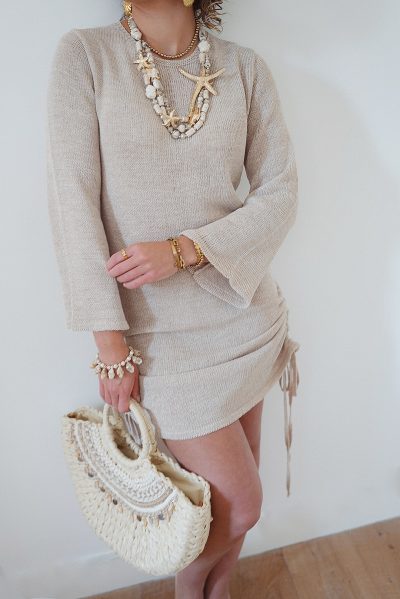 Moost & The Muse Yulia Knitted Dress Light Beige - Afbeelding 3