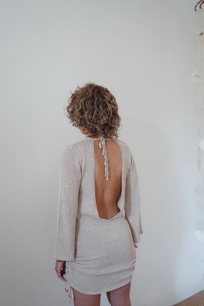 Moost & The Muse Yulia Knitted Dress Light Beige - Afbeelding 4