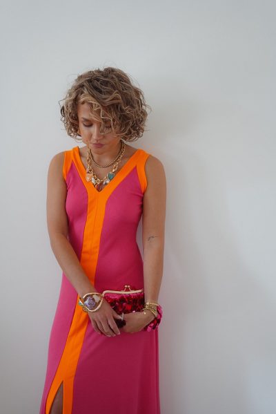 Lori Dress Fuchsia Orange