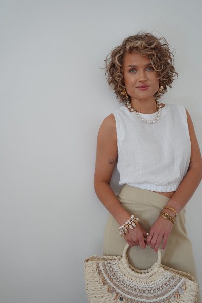 Top Polly Linen White - Afbeelding 3