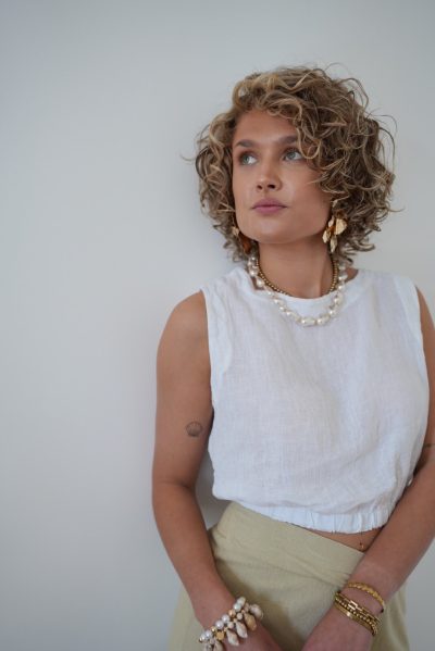 Top Polly Linen White