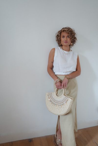 Top Polly Linen White - Afbeelding 2