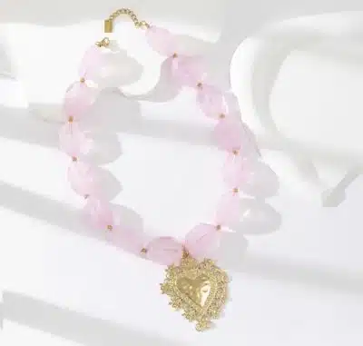 Heart Necklace Pink