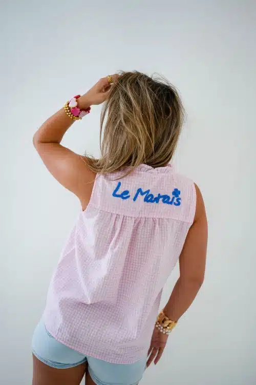 Le Marais Checkered Blouse Pink